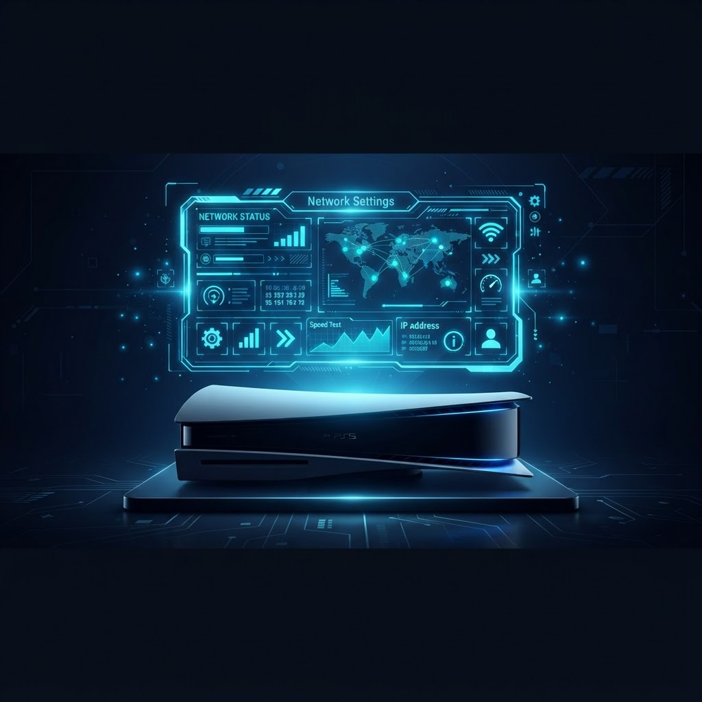 PlayStation 5 с голографическим интерфейсом сетевых настроек